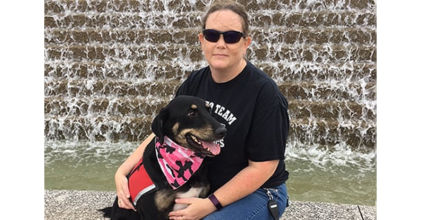 Trainer Casey with her dog